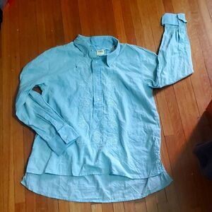 Da-nang Vintage Surplus 100% Cotton Embroidered Shirt Blue NWOT 💙